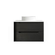 Byron 750mm Black Oak Wall Hung Vanity with Pure White Top