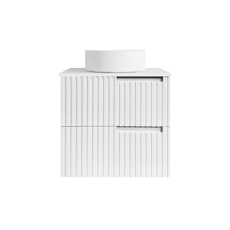 Noosa 600mm Satin White Wall Hung Vanity With Pure White Top