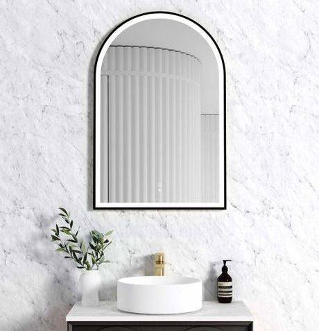 LED Archie 900(H)x600(W) Black Metal Frame Mirror