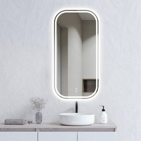 LED Newport 900(H)x450(W) Frameless Tuffi Mirror Soft Square