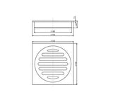 Square 100mm Chrome Floor Waste — detail 2