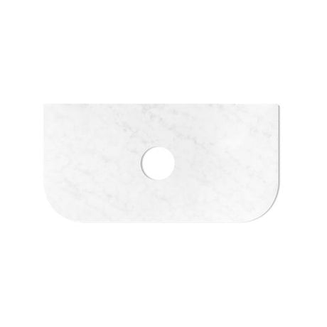 Bondi 900mm Natural Oak Wall Hung Curve Vanity with Cloudy Carrara Top — detail 2