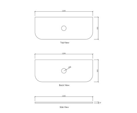 Bondi 1200x460x18 Natural Carrara Marble Top — detail 2