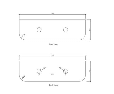 Bondi 1500x460x18 Natural Carrara Marble Top — detail 2