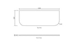 Bondi 1200x460x20 Solid Surface Cloudy Carrara Top No Hole — detail 2