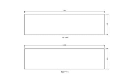 Vanity Top 1800x465x20 Pure White No Hole — detail 2