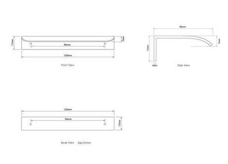 Hampshire 120mm Gun Metal Handle for 600mm Cabinet — detail 2