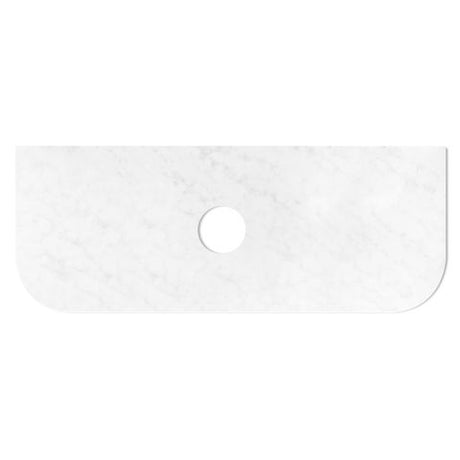 Bondi 1200mm Satin White Fluted Wall Hung Curve Vanity with Cloudy Carrara Top — detail 2