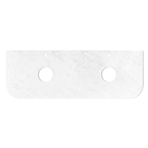 Bondi 1500mm Black Oak Wall Hung Curve Vanity with Cloudy Carrara Top — detail 4