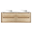 Byron 1500mm Natural Oak Wall Hung Vanity with Cloudy Carrara Top