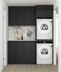Laundry Kit 1715C Hampshire Black with Natural Carrara Marble Top