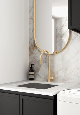 Wall and Base Cabinets Kit 650 Hampshire Black with Natural Carrara Marble Top — detail 2