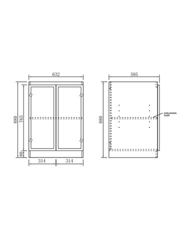 Mini Laundry 650mm Hampshire White with Natural Carrara Marble Top — detail 2