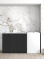 Hampshire Black Base Laundry Cabinet with 1060mm Natural Carrara Marble Top