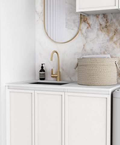 Laundry Kit 1715A Hampshire White with Natural Carrara Marble Top — detail 2