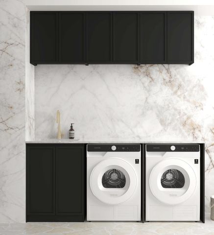 Laundry Kit 1960A Hampshire Black with Natural Carrara Marble Top