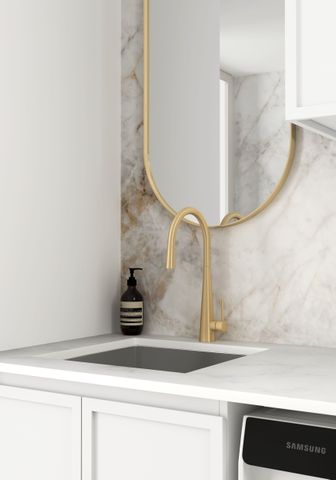 Laundry Kit 1305A Hampshire White with Natural Carrara Marble Top — detail 2