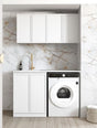 Laundry Kit 1305B Hampshire White with Natural Carrara Marble Top