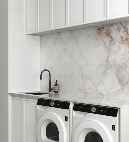 Laundry Kit 1960A Hampshire White with Natural Carrara Marble Top — detail 2