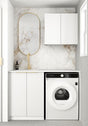 Laundry Kit 1305A Bondi White with Natural Carrara Marble Top