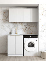 Laundry Kit 1305B Bondi White with Natural Carrara Marble Top