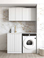 Laundry Kit 1305B Bondi White with Natural Carrara Marble Top