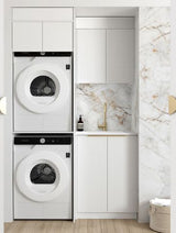 Laundry Kit 1305C Bondi White with Natural Carrara Marble Top