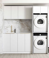 Laundry Kit 1960C Bondi White with Natural Carrara Marble Top