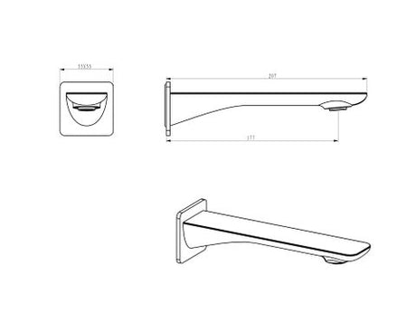 Oskar Matte Black Bath Spout — detail 3