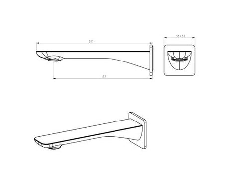 Oskar Brushed Nickel Bath Spout — detail 2