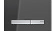 Sigma50 Dual Flush Button Smoke Reflective Glass with Brushed Chrome Button