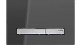Sigma50 Dual Flush Button Smoke Reflective Glass with Brushed Chrome Button