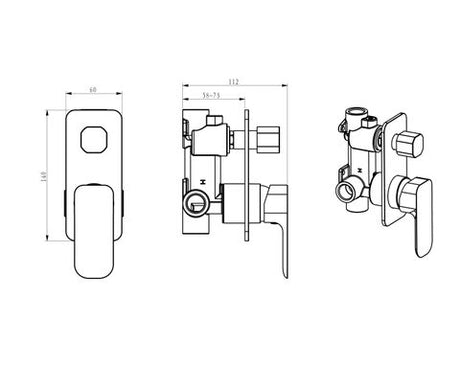 Oskar Shower Mixer With Diverter Chrome — detail 4
