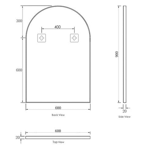 Archie 900(H)x600(W) Black Metal Framed Tuffi Mirror — detail 3