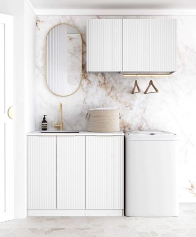 Laundry Kit 1715A Noosa White with Natural Carrara Marble Top