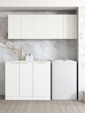 Laundry Kit 1715B Noosa White with Natural Carrara Marble Top
