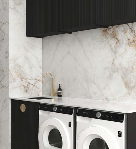 Laundry Kit 1960A Marlo Black with Natural Carrara Marble Top — detail 2
