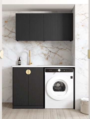 Laundry Kit 1305B Marlo Black with Natural Carrara Marble Top