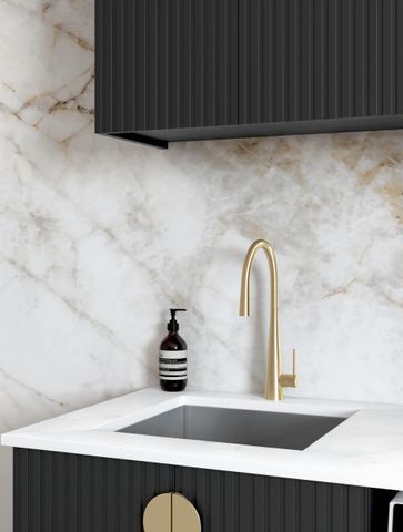 Laundry Kit 1305B Marlo Black with Natural Carrara Marble Top — detail 2