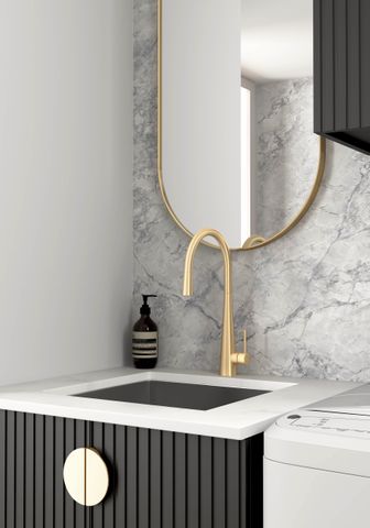 Wall and Base Cabinets Kit 650 Marlo Black with Natural Carrara Marble Top — detail 2