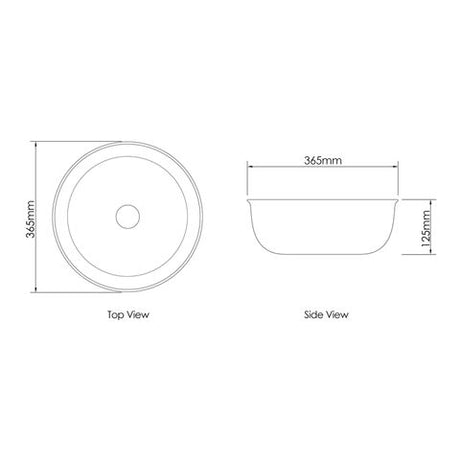 Bronte Round 360x360x130 Gloss White Basin — detail 3