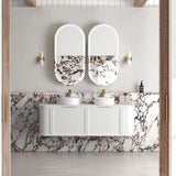 Hampshire 1500mm Satin White Wall Hung Curve Cabinet Only