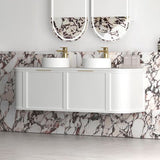 Hampshire 1500mm Satin White Wall Hung Curve Cabinet Only — detail 2