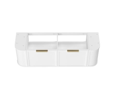 Hampshire 1500mm Satin White Wall Hung Curve Cabinet Only — detail 4
