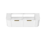 Hampshire 1500mm Satin White Wall Hung Curve Cabinet Only — detail 4