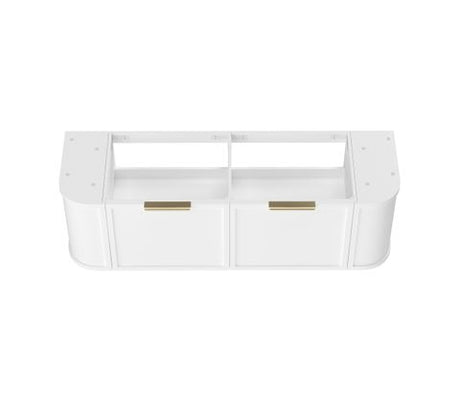 Hampshire 1500mm Satin White Wall Hung Curve Cabinet Only — detail 4
