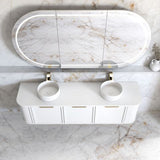 Hampshire 1800mm Satin White Wall Hung Curve Cabinet Only — detail 4