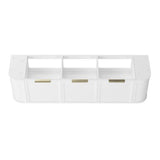Hampshire 1800mm Satin White Wall Hung Curve Cabinet Only — detail 5