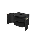 Hampshire 600mm Satin Black Wall Hung Curve Cabinet Only — detail 7