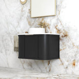 Hampshire 750mm Satin Black Wall Hung Curve Cabinet Only — detail 2